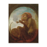 Sign with a monkey smoking a pipe postcards