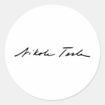 Signature of Electricity Genius Nikola Tesla Stickers