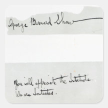 Signature of George Bernard Shaw Square Stickers