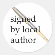 Signed by Local Author Round Stickers