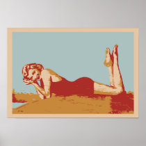Signed pop art pinup retro Forties style Print