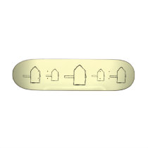 Signpost Arrow. Black and Cream. Custom Skateboard