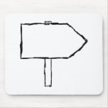 Signpost Arrow. Black and White. Custom mousepads
