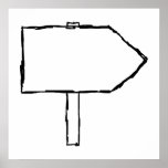 Signpost Arrow. Black and White. Custom posters
