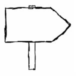 Signpost Arrow. Black and White. Acrylic Cut Out