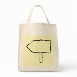 Signpost Arrow. Custom. Black and Cream. bags