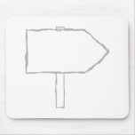 Signpost Arrow. Grey and White. Custom mousepads