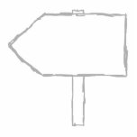 Signpost Arrow. Grey and White. Custom photo sculptures