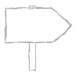 Signpost Arrow. Grey and White. Custom photo sculptures