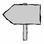 Signpost Arrow. Grey, Black and White. Custom photo sculptures