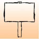 Signpost Notice. Black Sketch. Cut Out