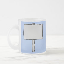 Signpost Notice. Blue. Mugs