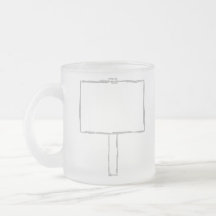 Signpost Notice. Grey and white. Coffee Mugs