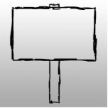 Signpost Notice Image. Black on gray. Cut Out