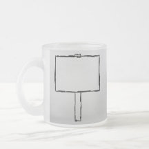 Signpost Notice Image. Black on grey. Coffee Mugs