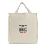 SIGNS OF GETTING OLDER EMBROIDERED TOTEBAG