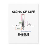 Signs Of Life Inside (ECG/EKG Heartbeat) postcards