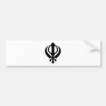 Sikh Khanda Black Bumper Stickers