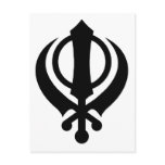 Sikh Khanda Black postcards