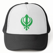 Sikh Khanda Green Trucker Hats