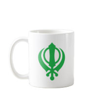 Sikh Khanda Green Coffee Mugs