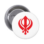 Sikh Khanda Red Pinback Buttons