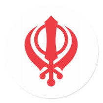 Sikh Khanda Red Stickers