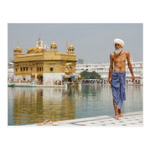 Sikh pilgrim at the Golden Temple Amritsar India Postcards