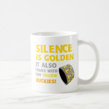 Silence Is Golden Rubber Ducky Duct Tape Humour Coffee Mug