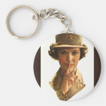 Silence Means Security ~ US WW II Poster Key Chain