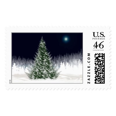Silent Night Christmas Postage Stamp by TDSwhite