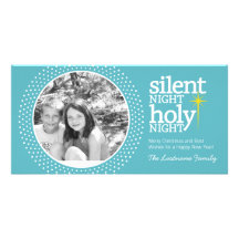Silent Night, Holy Night Christian Christmas Photo Card Template