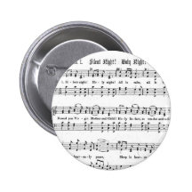 SILENT NIGHT HOLY NIGHT SHEET MUSIC CHRISTMAS SONG PINBACK BUTTON