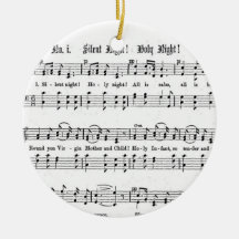SILENT NIGHT HOLY NIGHT SHEET MUSIC CHRISTMAS SONG CHRISTMAS TREE ORNAMENTS