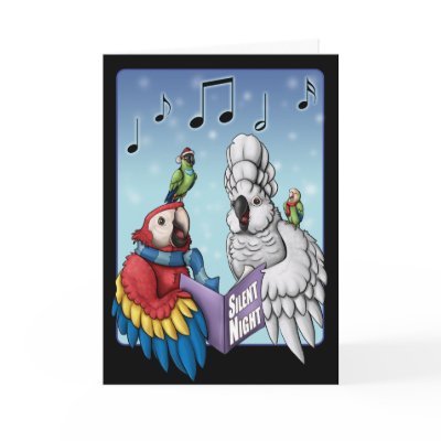 "Silent Night?" Parrot Christmas Card by CrazyParrotLady