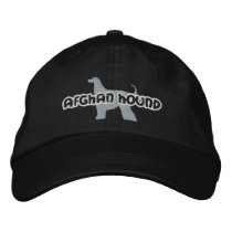 Silhouette Afghan Hound Embroidered Hat