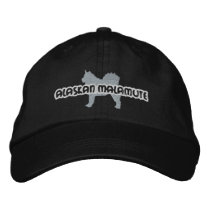 Silhouette Alaskan Malamute Embroidered Hat