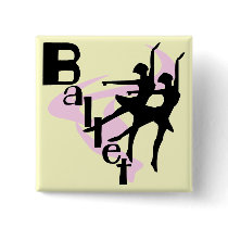 Silhouette Ballet T-shirts and Gifts Button