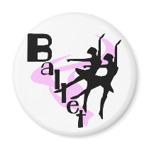 Silhouette Ballet T-shirts and Gifts Refrigerator Magnets