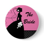 Silhouette Bride Bridal Party  Button / Pin