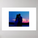 Silhouette Couple at Sunset posters