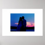 Silhouette Couple at Sunset posters