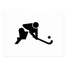 Silhouette Field Hockey Post Card