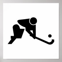 Silhouette Field Hockey Poster