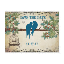 Silhouette Love Birds Bird Cage Tree Save the Date