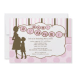 Silhouette Mum Baby Shower Baby Girl Pink invitations