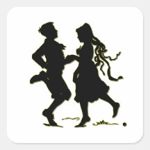 Silhouette of a Couple dancing a jig Stickers