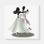 Silhouette of a Dancing Couple Fridge Magnets
