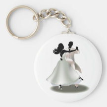 Silhouette of a Dancing Couple Key Chain