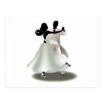 Silhouette of a Dancing Couple Postcard